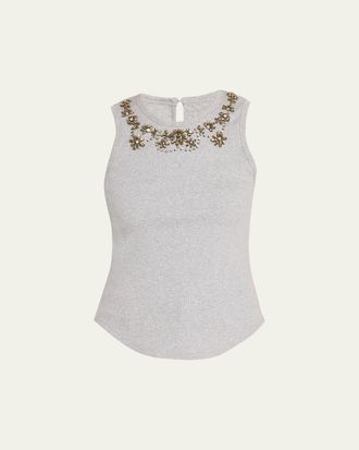 Cinq &agrave; Sept Crystal Lattice Tank Top