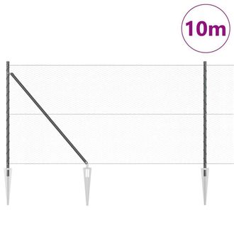 Berkfield Home Hexagon Fence Grey 1x10 m Steel