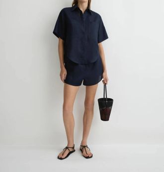 Bondi Born Leiden Short Sleeve Shirt In Navy