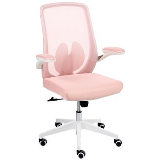 Beliani Silla De Oficina Moderna Base Giratoria Altura Regulable Reposabrazos Elevables Malla Oficina En Casa Rosa Pastel Overlord
