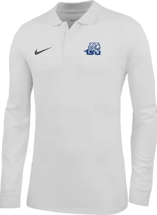 Nike Mens College (Tennessee State University) Dri-FIT Long-Sleeve Polo in White | ZM04PYTESU26-WHT