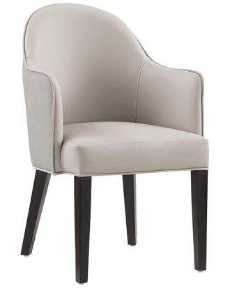 Manhattan Comfort Hillman Leatherette & Velvet Dining Armchair 2.0 With Beech Wood Legs