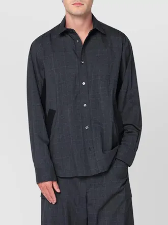 sacai wool plaid shirt jacket