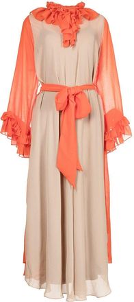 Baruni Abito da sera con ruches - Marrone