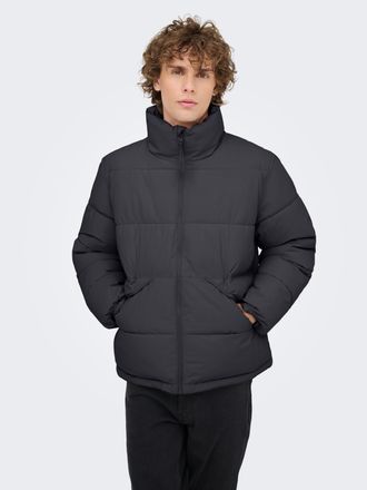 Only & Sons Steppjacke ONLY & SONS ONSPACK LIFE PUFFER JACKET OTW, Herren, Gr. L, phantom, Web, Obermaterial: 100% Polyester, unifarben, regular fit normal, hoch 