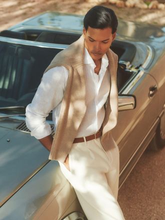 Reiss White Linen Button-through Shirt, Xxx- Resort & Holiday Wear