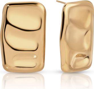 Ettika Molten Edge Stud Earrings in Gold at Nordstrom