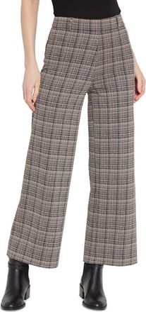 Lyssé Erin Plaid Wide Leg Ponte Jacquard Pants in Opposites Attract Pl at Nordstrom Rack, Size X-Large