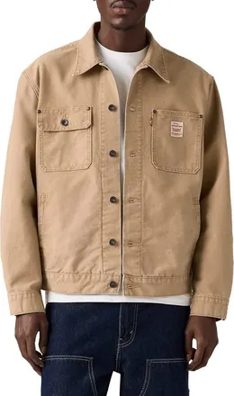Levi's Sunrise Cotton Canvas Trucker Jacket in Tigers Eye at Nordstrom, Size Xx-Large
