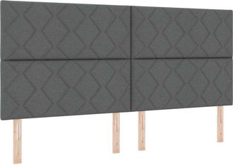 vidaXL Cabecero Con Luces De Tiras Led Con Cabecera Gris 200 Cm Tela Vidaxl