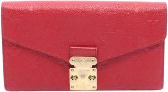 Louis Vuitton Pre-owned Portefeuille Metis Monogram Empreinte Lange Portemonnee - Dames - Vintage Accessoires - Rood - ONE Size - Leer - Vintage