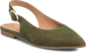 S&ouml;fft Marcella Slingback Pointed Toe Flat in Fern at Nordstrom, Size 6.5