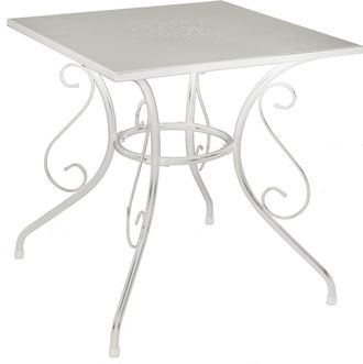 Vacchetti Vacchetti - Mesa Comedor Blanco 70x70 Cm H 72 Cm En Metal Mod. New Old