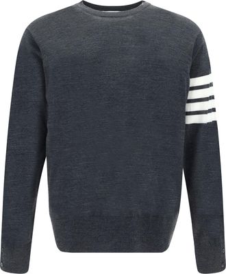 Thom Browne Mens Sweater Virgin Wool Dark Grey Fleece (ovis Aries)