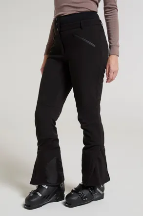 Mountain Warehouse Avalanche Womens Ski Pants High Waist Warm Insulated Snow Proof Winter Trouser Black - Size 22 UK