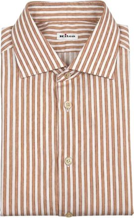 Kiton Hombre, Camisas, Marr&oacute;n, Talla: 3XL