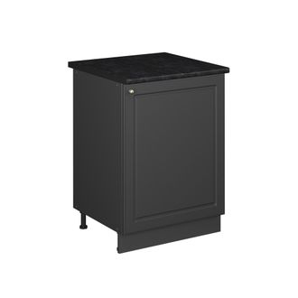 Vicco Mueble Bajo De Cocina Fame-line, Antracita-oro Landhaus/antracita, 60 Cm 1 Puerta Con Encimera, Vicco