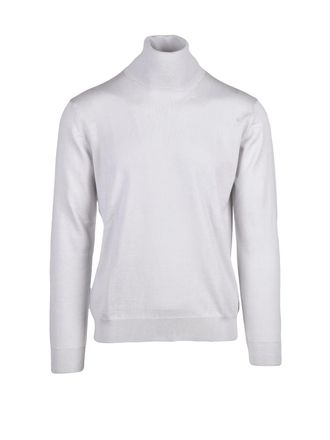 Bellwood Merino Wool Knit Sweater with Rolled Turtleneck and Ribbed Details