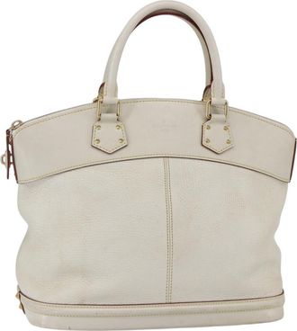 Louis Vuitton Suhali Lockit Handbag Leather White Leather Handbag (Pre-Owned)