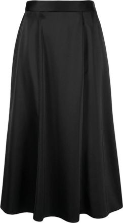 Roberto Collina A-line satin midi skirt - women - Spandex/Elastane/Polyester - S - Black