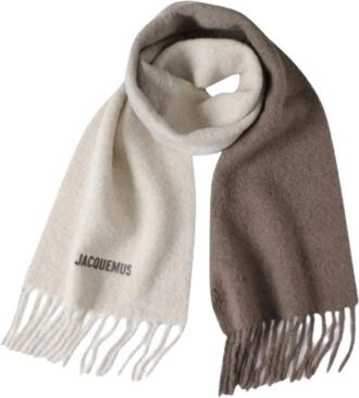 Jacquemus Pre-owned Scarves, female, Multicolor, Size: ONE SIZE Pre-owned Leshape Moajong Beige Muffler