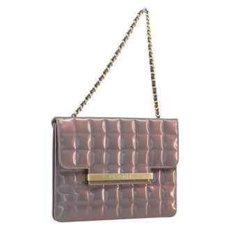 Chanel Chocolate Bar Chain Flap Bag Quilted Patent Purple Patent_Leather Handbag (Pre-Owned)