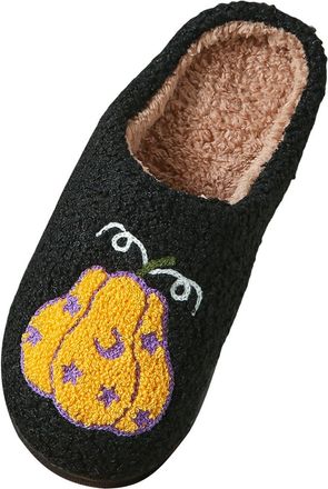 Generic Cozy Winter Home Slippers, Indoor Flock Cotton Slippers with Pink Disco Ball Design, Flat Rubber Sole, Round Toe Comfort House Shoes