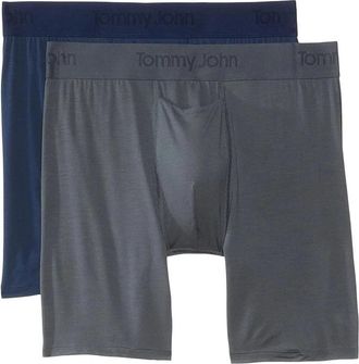 Tommy John Underwear Mens Gray Blue Stretch 6 Boxer Brief 2-Pack SGN1723