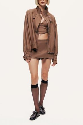 Nocturne High Neck Jacket in Brown at Nordstrom, Size X-Small Eu