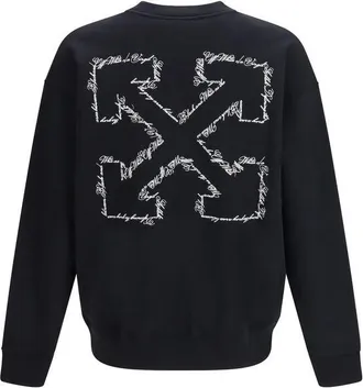 Off-white Mens Black Cotton Sweatshirt Clothing