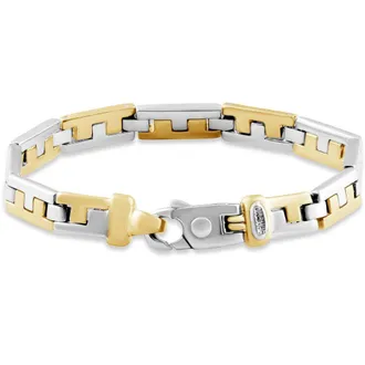 Pompeii3 Mens Link 14k Gold (48gram) or Platinum (77gram) 7.5mm Bracelet 8.5