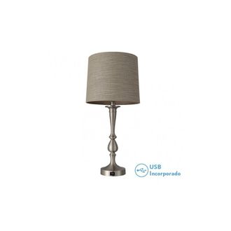 Fabrilamp Sobremesa Khalifa E27 N&iacute;quel Puerto Usb