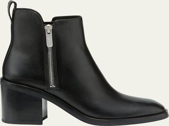 3.1 Phillip Lim Alexa Leather Double-Zip Ankle Booties