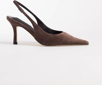 Tony Bianco Samar - Scarpe con tacco e cinturino posteriore in camoscio color espresso-Marrone