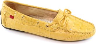 Marc Joseph New York Cypress Hill Croco Tiebow Driver Loafer in Sunflower Croco at Nordstrom, Size 9.5