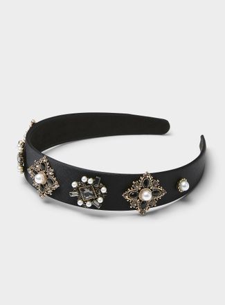 Simons Womens Luxurious stone satiny headband