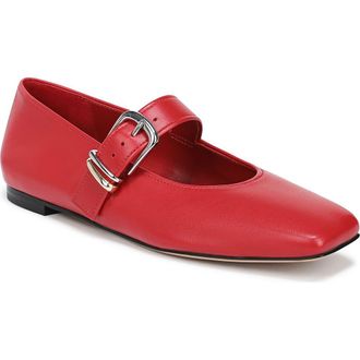 Vince Daniela Mary Jane Flat in Crimson Leather at Nordstrom Rack, Size 8.5