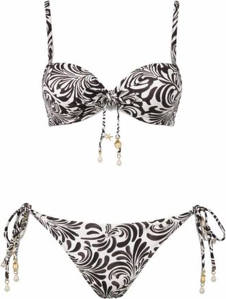 Twinset Push-up Bikini Set met Parel Details - Dames - Bikinis - Veelkleurig - XL - Tweed - Badmode