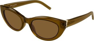 Saint Laurent SL M115 006 Womens Sunglasses Brown Size 54 - Free RX Lenses - Free RX Lenses