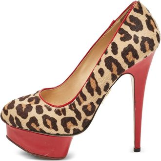 Charlotte Olympia Pumps leopardate Pre-owned 145mm - Marrone