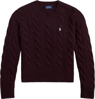 Ralph Lauren Cable-knit Embroidered-logo Sweater