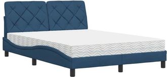 vidaXL Cama Con Colch&oacute;n Tela Azul 140x190 Cm Vidaxl