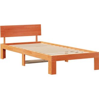 vidaXL Estructura De Cama Marr&oacute;n 90 X 200 Cm Madera Maciza De Pino Vidaxl