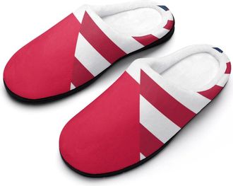 Generic U.S. And Poland Flag Cotton Slippers for Women Indoor Outdoor Slipper Slip-On Memory Foam Home Shoes