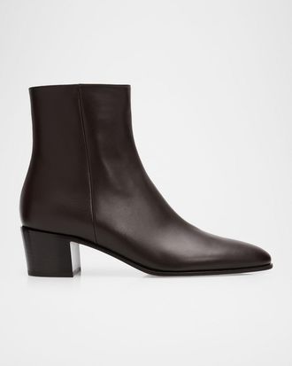 Gianvito Rossi Glove Leather Block-Heel Booties