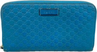 Gucci Turquoise Leather Long Wallet (Bi-Fold) (Pre-Owned)