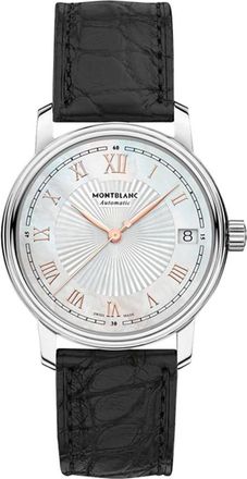 Montblanc Tradition Automatic Date - Dames - Horloges - Grijs - ONE Size - Leer - Accessoires