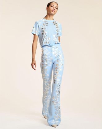 Cynthia Rowley Metallic Bonded Pants