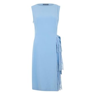 Alberta Ferretti Dress with Draped Detail - female - Alberta Ferretti - Midi Dresses - Blue - S - Dresses
