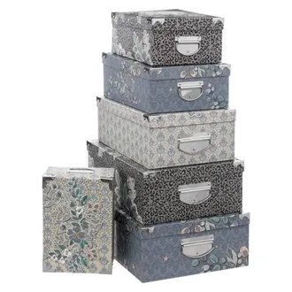 F&eacute;&eacute;ric Lights & Christmas Cajas Rectangulares X 6 Manor Azul Invierno - Feeric Lights & Christmas
